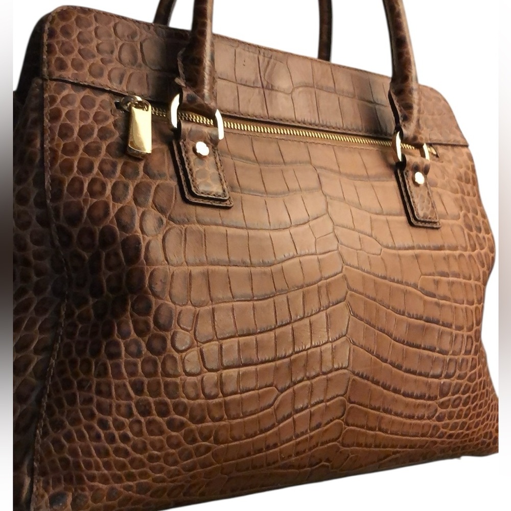 Michael Kors large Astrid handbag in walnut Rolled handles Crossbody strap - Picture 2 of 16